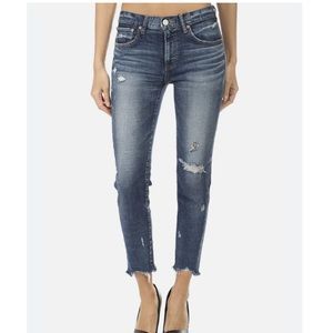 Moussy Vintage Glendale Mid Rise Distressed Cropped Jeans